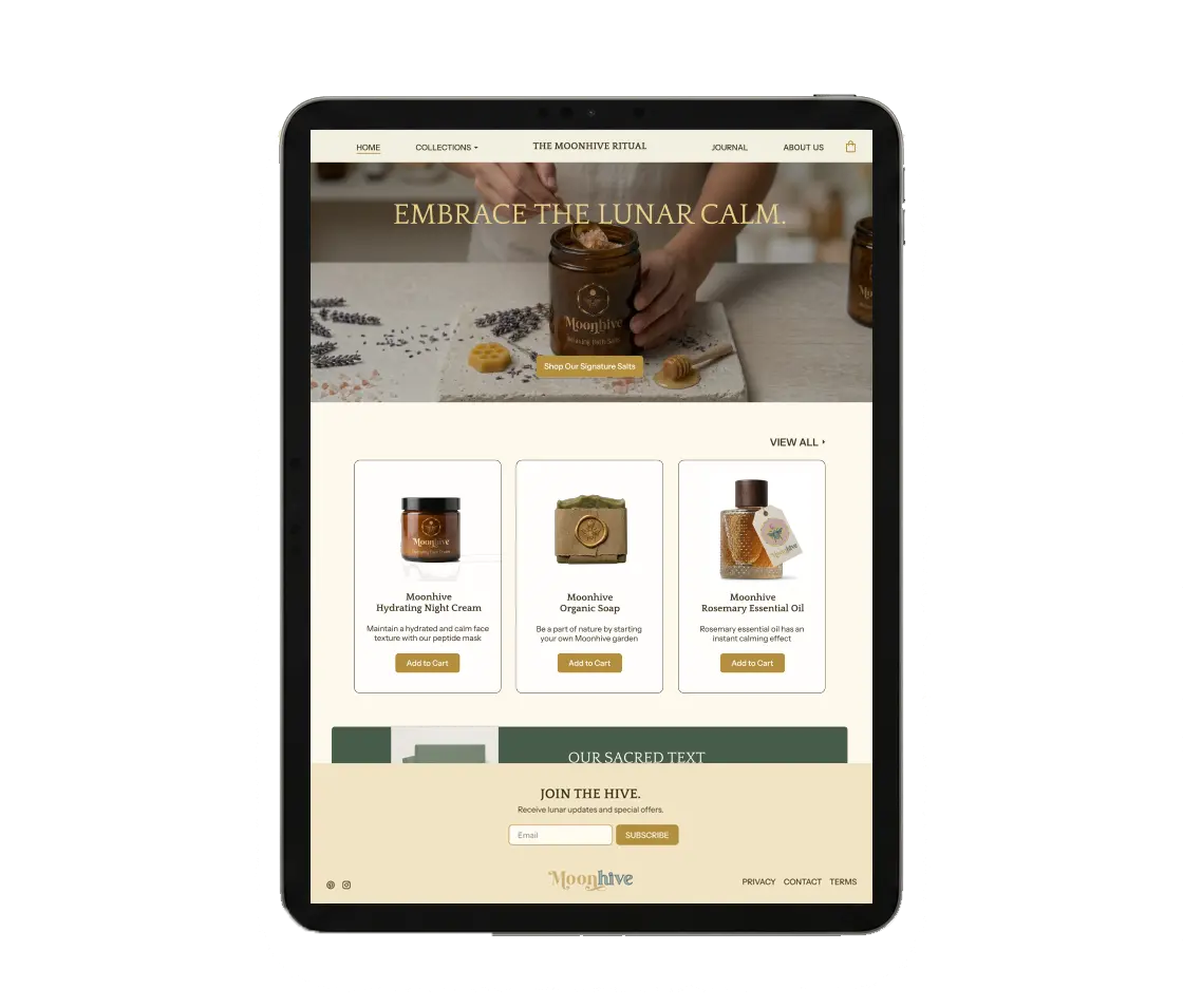 Moonhive website design