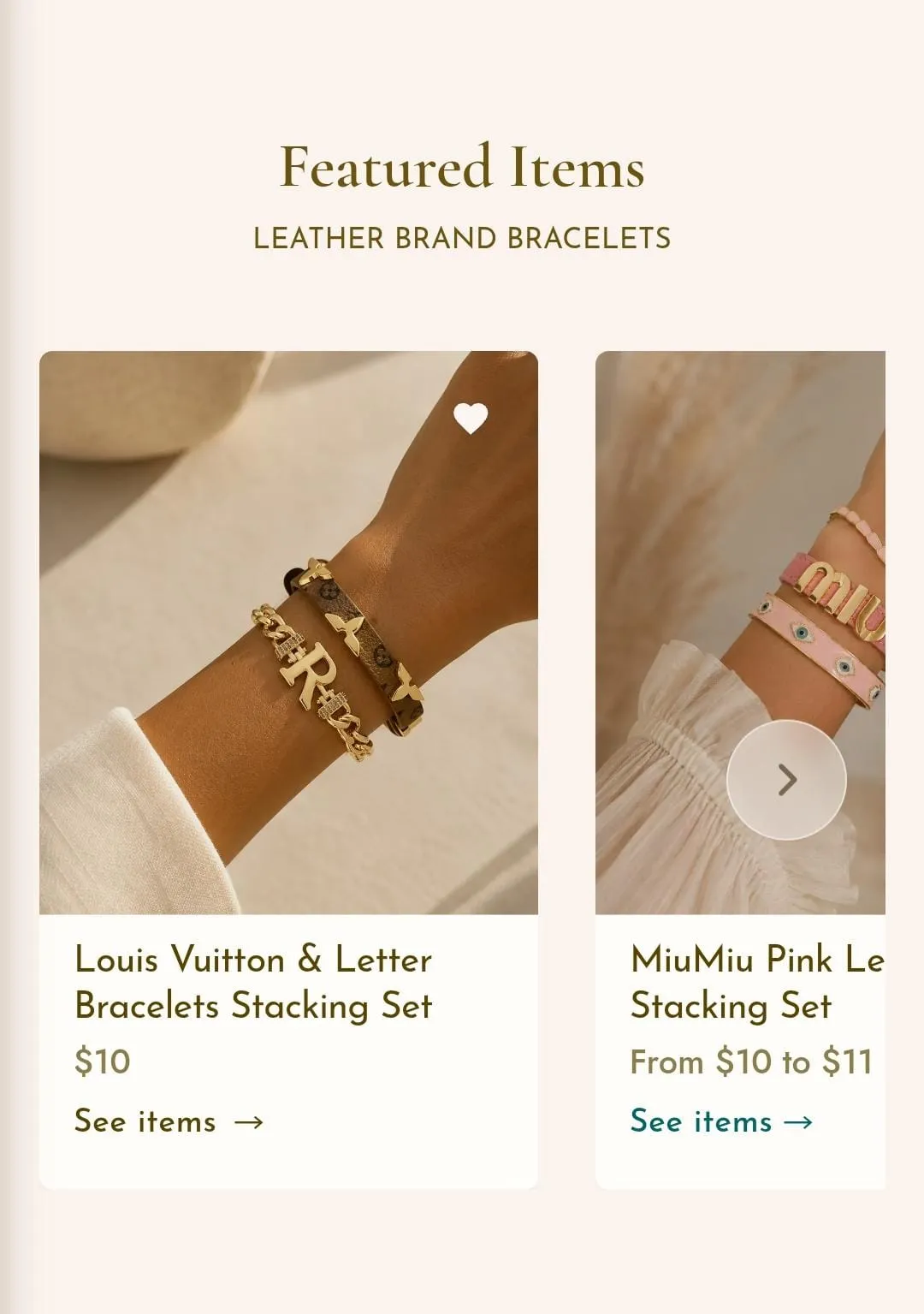 Turquoise Accessories homepage carousels